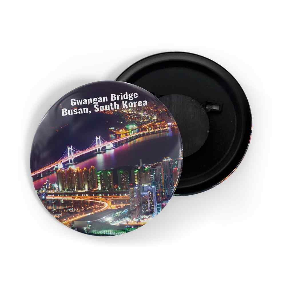 dhcrafts Fridge Magnet Multicolor Famous Tourist Place Gwangan Bridge Busan, South Korea D2 Glossy Finish Design Pack of 1